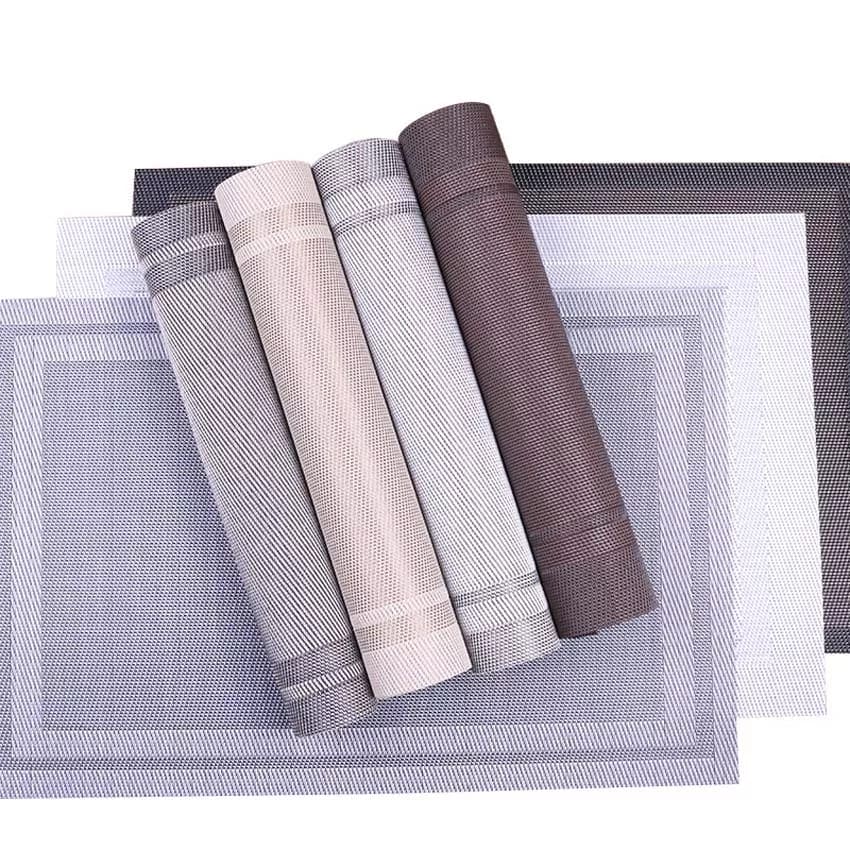 Set Of 6 Modern Elegant Double Shaded Non-Slip PVC Placemats, Washable PVC Dining Table Mats, Non-Slip Stain-Resistant Cloth For Kitchen Table, Anti-slip Hot Placemat Bowl Pad Set Of 6 Modern Elegant Double Shaded Non-Slip PVC Placemats, Washable PVC Dining Table Mats, Non-Slip Stain-Resistant Cloth For Kitchen Table, Anti-slip Hot Placemat Bowl Pad